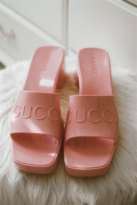 gucci rubber slide sandals review|Gucci women's rubber slide sandal.